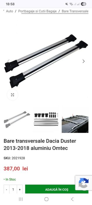 Set bare portrtbagaj Duster