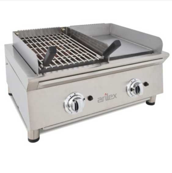 Frytop Plita inox + Gratar Gaz 692 x 587 x 364mm Arilex 70FRYGRBN