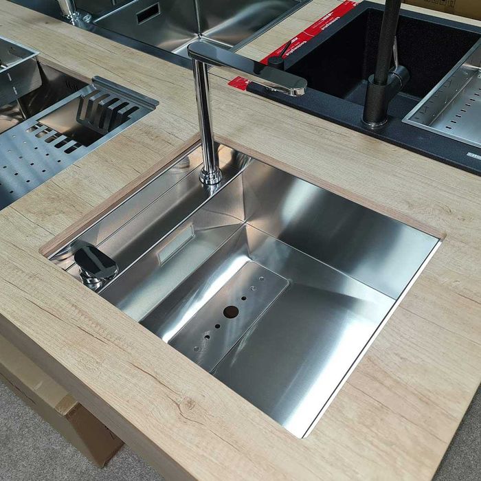 Chiuveta bucatarie inox CookingAid INVISIBLE 40R + baterie telescopica