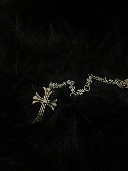 Lant Chrome Hearts Rosary Cross Pendant Chain reglabil
