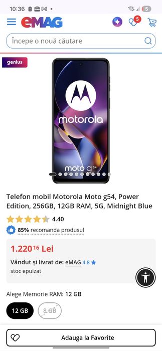 Motorola g54, Power Edition, 256GB, 12GB RAM, 5G