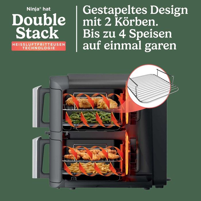 Нов Фритюрник с Горещ Въздух Air Fryer Ninja - Double Stack SL451EU XL Smart Cook, 9.5 л, 2 Години Гаранция