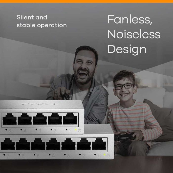 5-портов Гигабитов суич Zyxel GS-105B v5 - Метален корпус с QoS