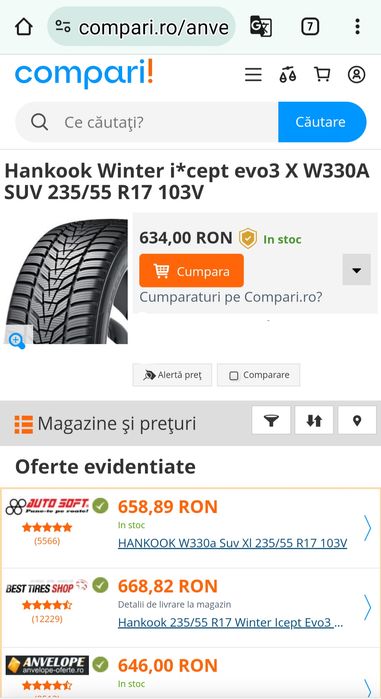 Cauciucuri de iarnă 235 55 R17 ( an 2020) indice 103 V pt dube