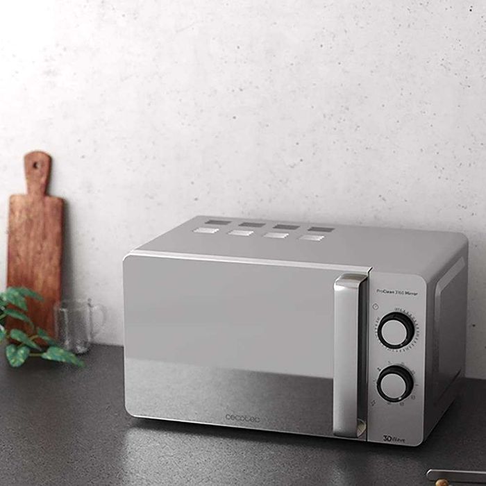 Микровълнова фурна Cecotec ProClean 3160 с огледало, 20л, 700W, грил | 800W грил, Ready2Clean, 3DWave, 6 нива на мощност,размразяване, 30-мин. таймер