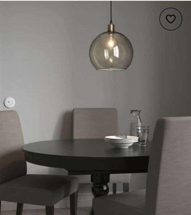 Стъклен абажур със захранващ комплект