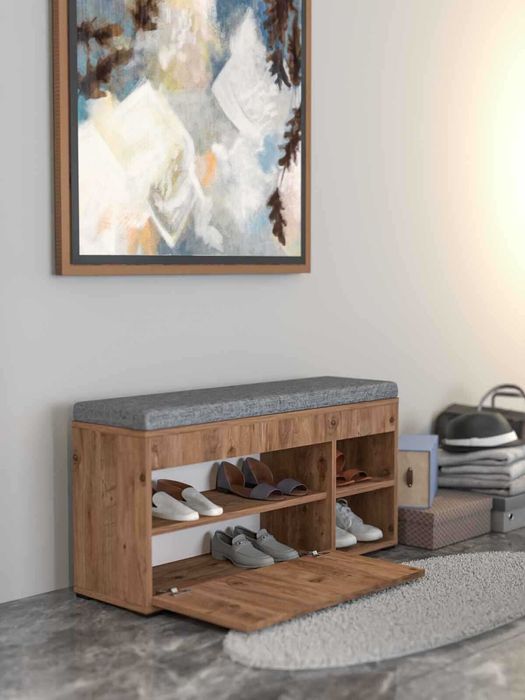 Шкаф за обувки с пейка / Шкаф пейка за обувки с възглавница