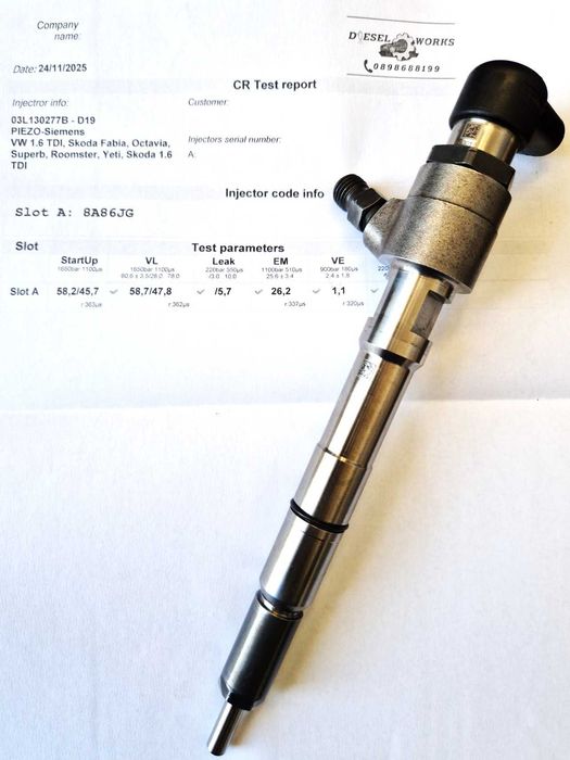 Рециклирана, тествана и кодирана дизелова дюза за Audi Seat VW Skoda