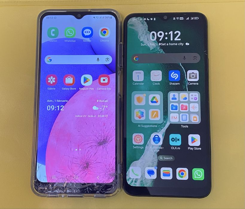 Telefoane cu sticla fisurata display bun