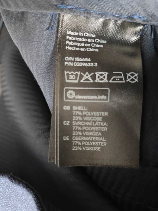 Pantaloni costum slim fit albastru-închis mar. 50 (M) talie=88 cm noi