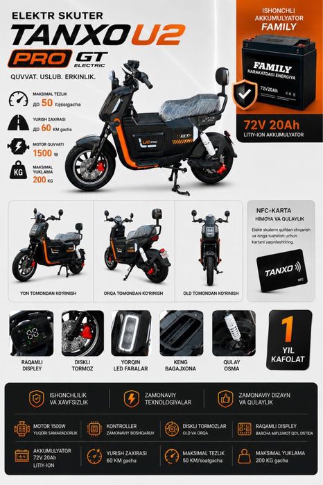 Bobo Motors TANXO U2 PRO GT Skuter