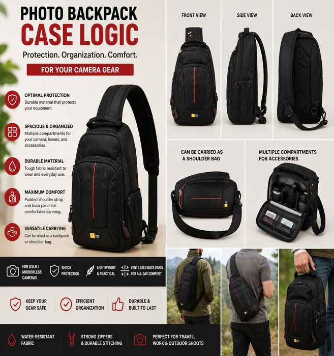 Rucsac Foto Case Logic – Compact și Ergonomic