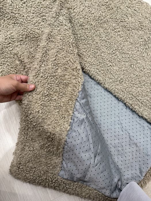 Шуба с шапкой бежевый Тедди