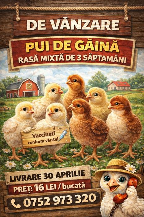 Pui de găină 3 săptămâni