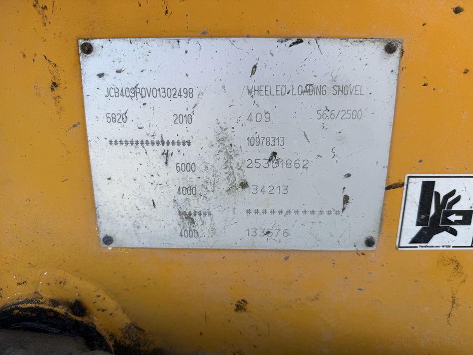 Jcb 409 vola incarcator frontal  furci cupa volvo