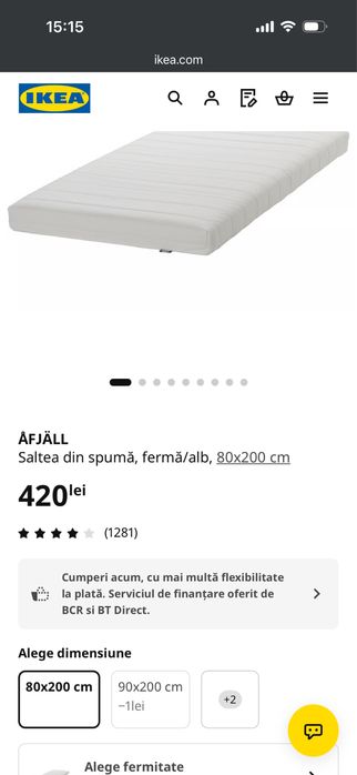 2 x Saltea 80x200 ikea Afjall