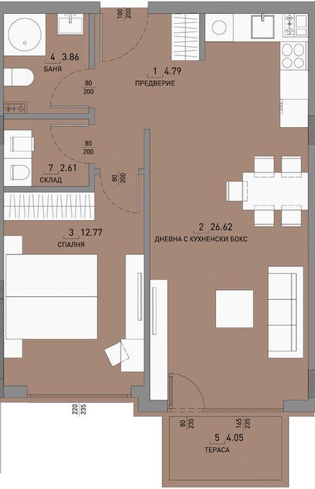 Нов двустаен апартамент в модерна бутикова сграда в ж.к. Малинова дол