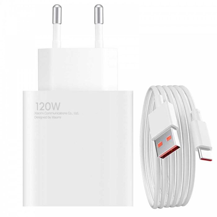 Оригинално Бързо Зарядно, XIAOMI 120W HyperCharge Combo за Xiaomi 17, Poco F8 Ultra, F7 Ultra, Redmi Note 14 Pro+