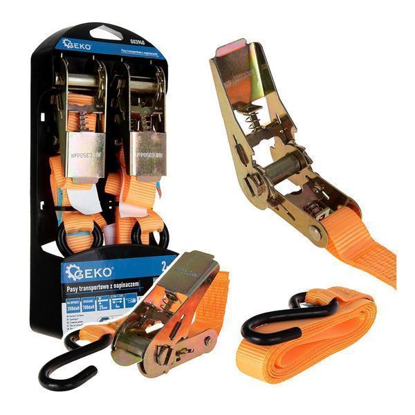 Колан за закрепване с тресчотка 25 мм х 4 м 700 кг 2 бр.