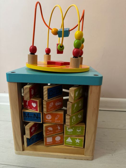 Дървен куб 5 в 1, Activity cube Монтесори