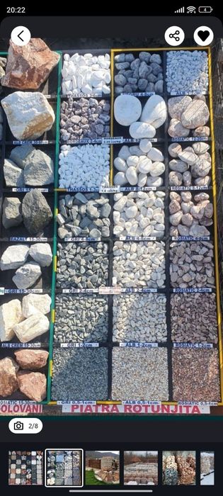 Thassos  piatra rotunjita alba gri rosiatic  pasi gradina bolovani