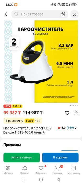 Пароочиститель Karcher
