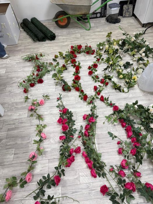 Цветы висячие искусственные по 150 -180 см