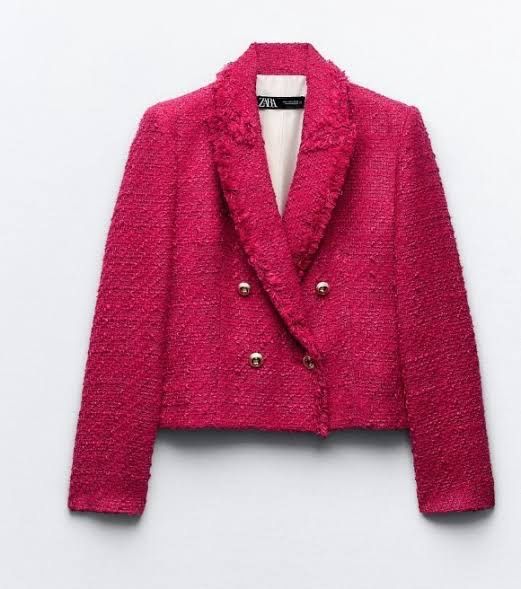Фуксия туид сако/блейзър Zara (mango,bershka,h&m)