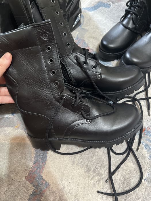 Берцы зимние кожа