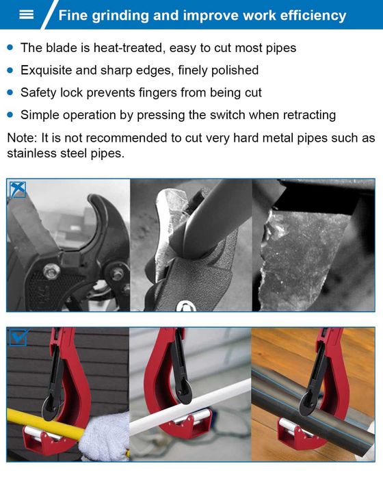 BAOSHISHAN ножица за PVC тръби 50–120 мм за твърди пластмаси