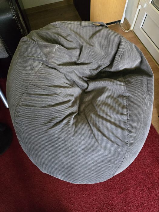 Fotoliu puf gri mare
