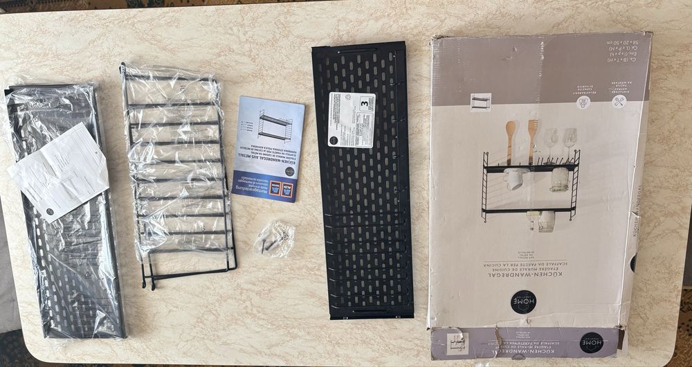 Raft metalic negru de perete Home Creation