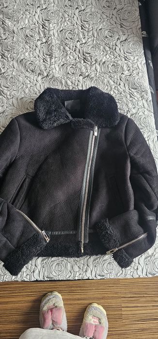 Pull&Bear Geaca piele întoarsă imblanita