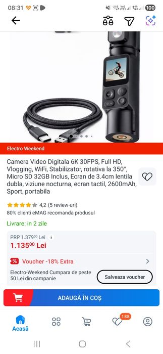 Camera  ausek 6k