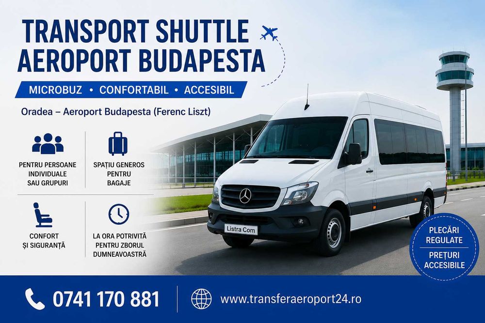 Transport regulat Oradea - Aeroport Budapesta | Microbuz-Curse zilnice