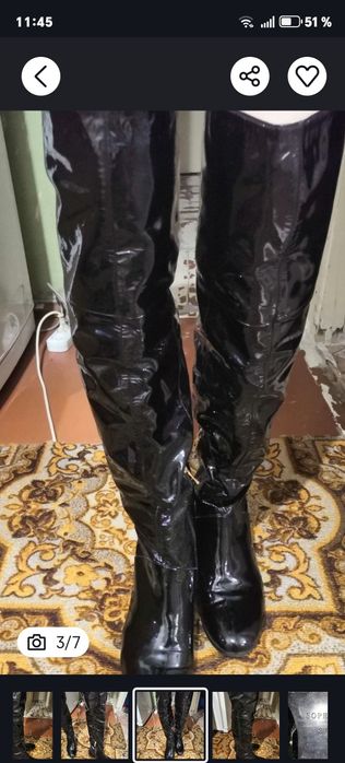 Сапоги батфорты, кожа.