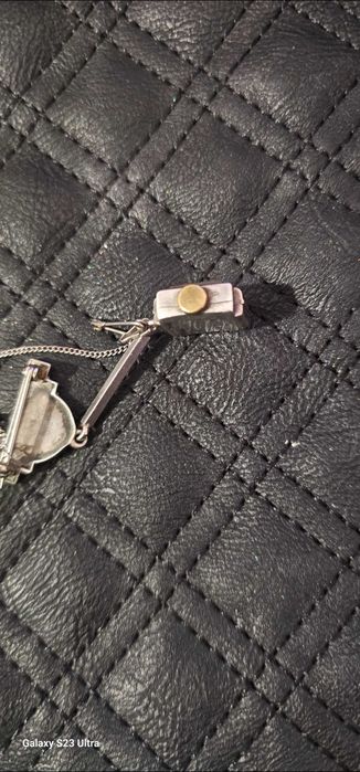 Сребърен Античен Часовник тип Брошка