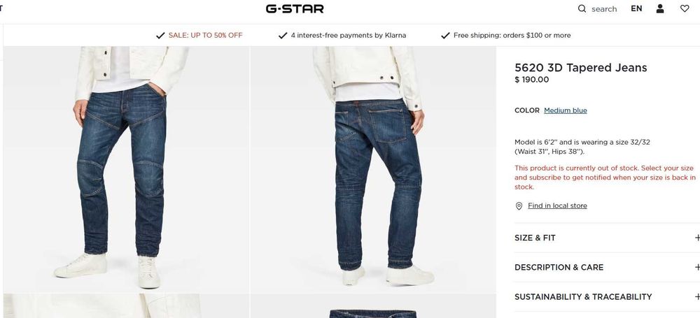 G-STAR Дънки 5620 3D Tapered Jeans