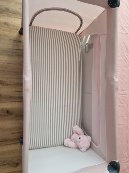 KIKKA BOO Кошара на 1 ниво SO GIFTED PINK + бебешки матрак PIERRE CARDIN 60X120X12 CM - КАТО НОВИ!!!