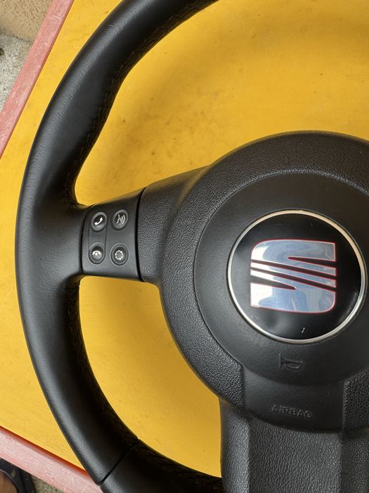Volan seat leon 1p  piele cu comenzi spira volan airbag