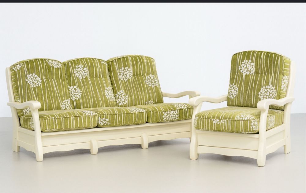 Set Mobiladalin ROMA – canapea extensibilă + fotoliu, lemn masiv