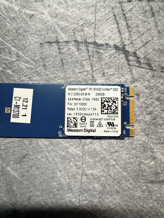 SSD Nvme M.2 Western Digital 256 Gb