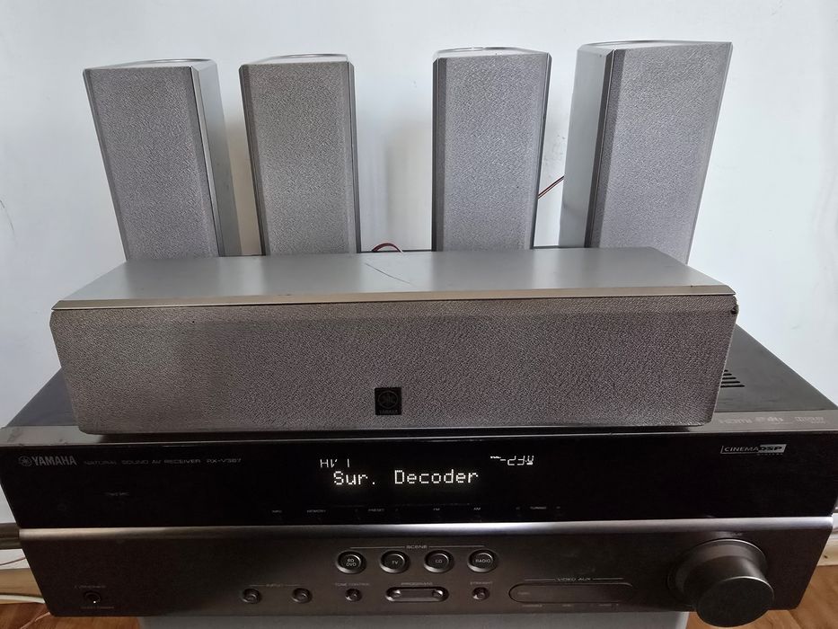 Yamaha rx v367, amplituner, amplificator,cu 5 boxe-sateliti yamaha