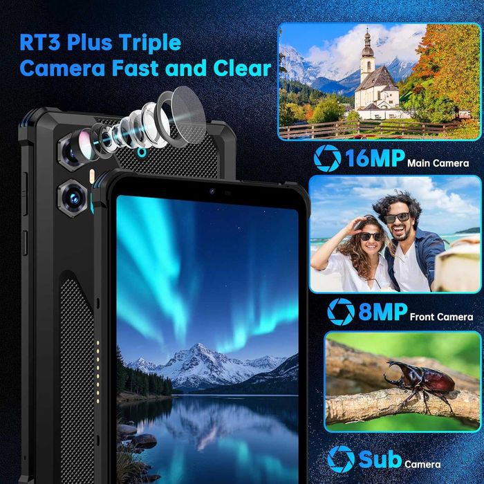 Брониран водоустойчив таблет OUKITEL RT3 Plus - Android 15, 11000mAh