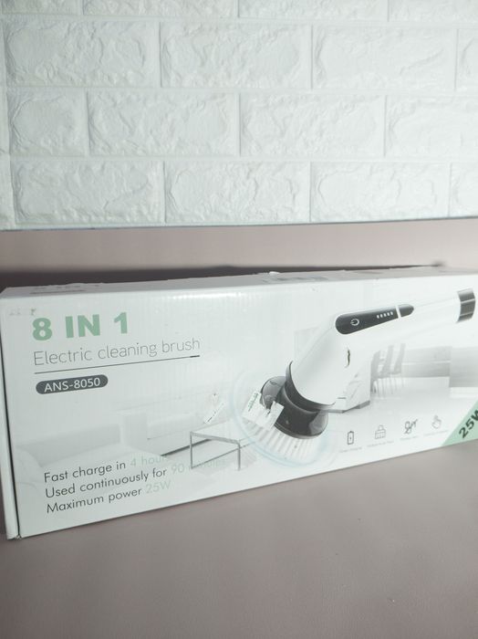 Perie electrică rotativă de curățare 8 în 1, fără fir, model ANS-8050 – NOUĂ