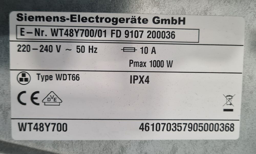 Сушилня с термопомпа Siemens iQ800 8кг А+++