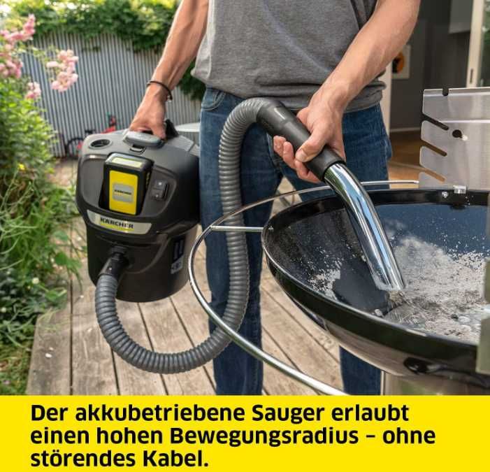 Kärcher AD 2 18V Безжична прахосмукачка за пепел - Батерия включена
