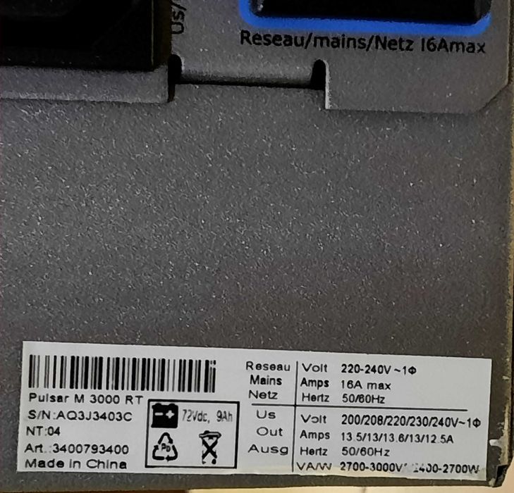 UPS -MGE Pusap M3000 RT - 3000VA/2700W