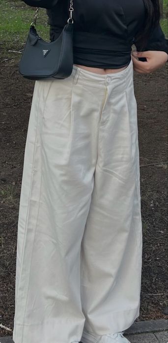 Белые свободные брюки 3XL