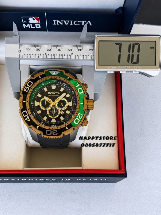 INVICTA Commandor Titanium green/gold 71 mm, Инвикта нов мъжки часовник